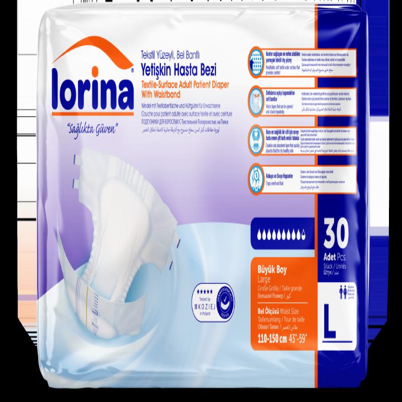 Підгузки для дорослих Lorina, розмір L(110-150см),30шт